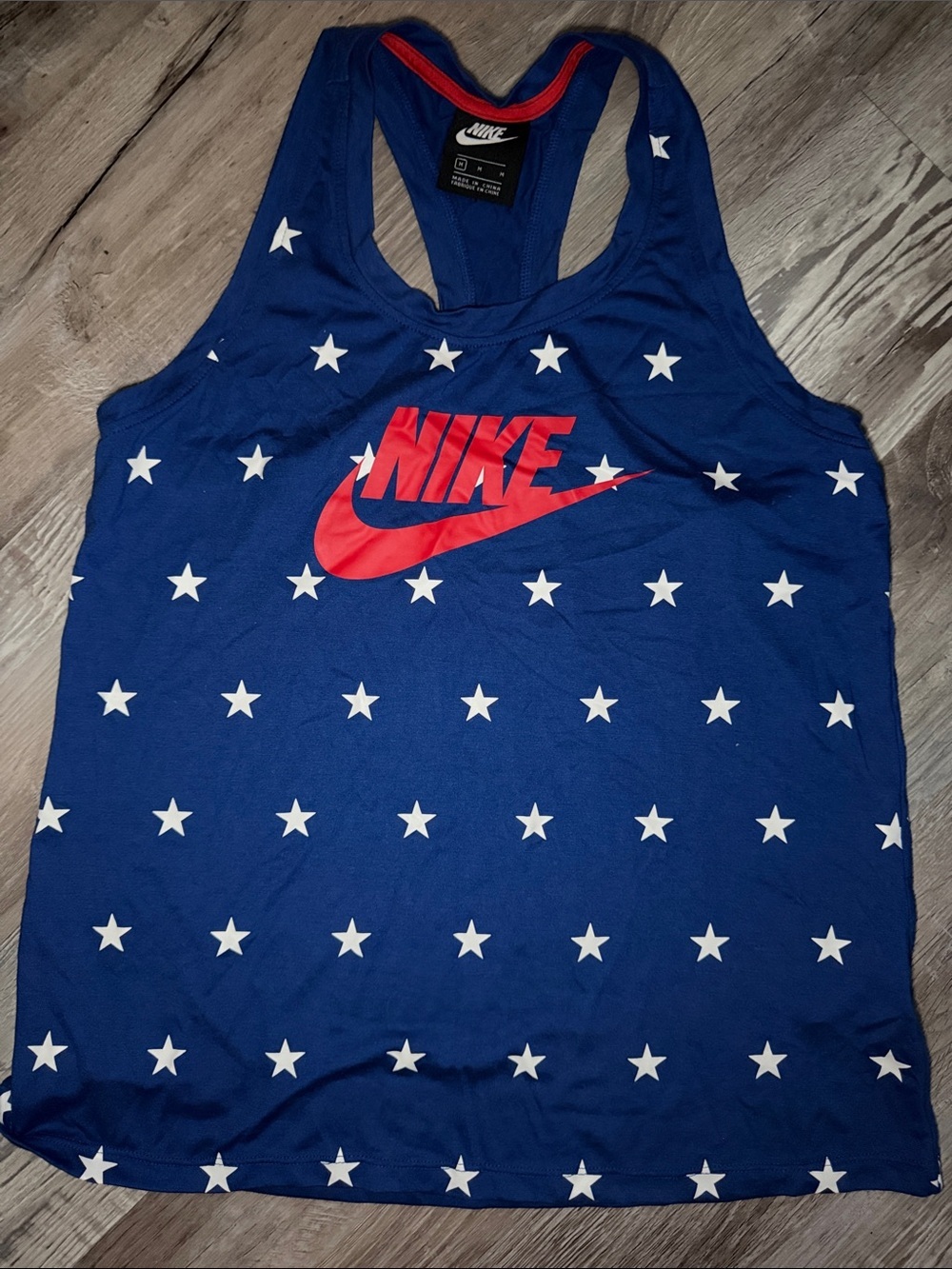 Nike Patriotic Navy Blue Star Print Racerback Tank - Size M